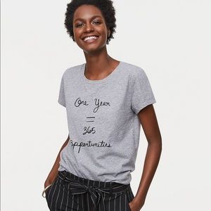 LOFT Grey Calligraphy Graphic Tee